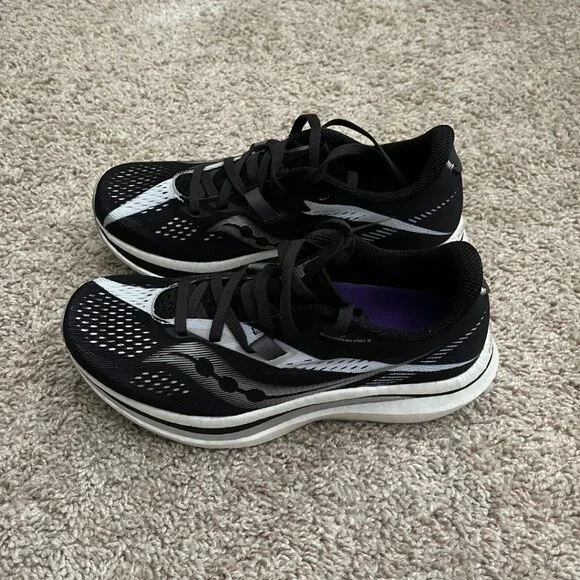 ๐NIB Saucony Endorphin Pro 2 Racing Shoes โข Size 7.5 โข Black / White - Picture 3 of 8